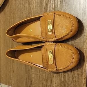 Cognac Coach Flats